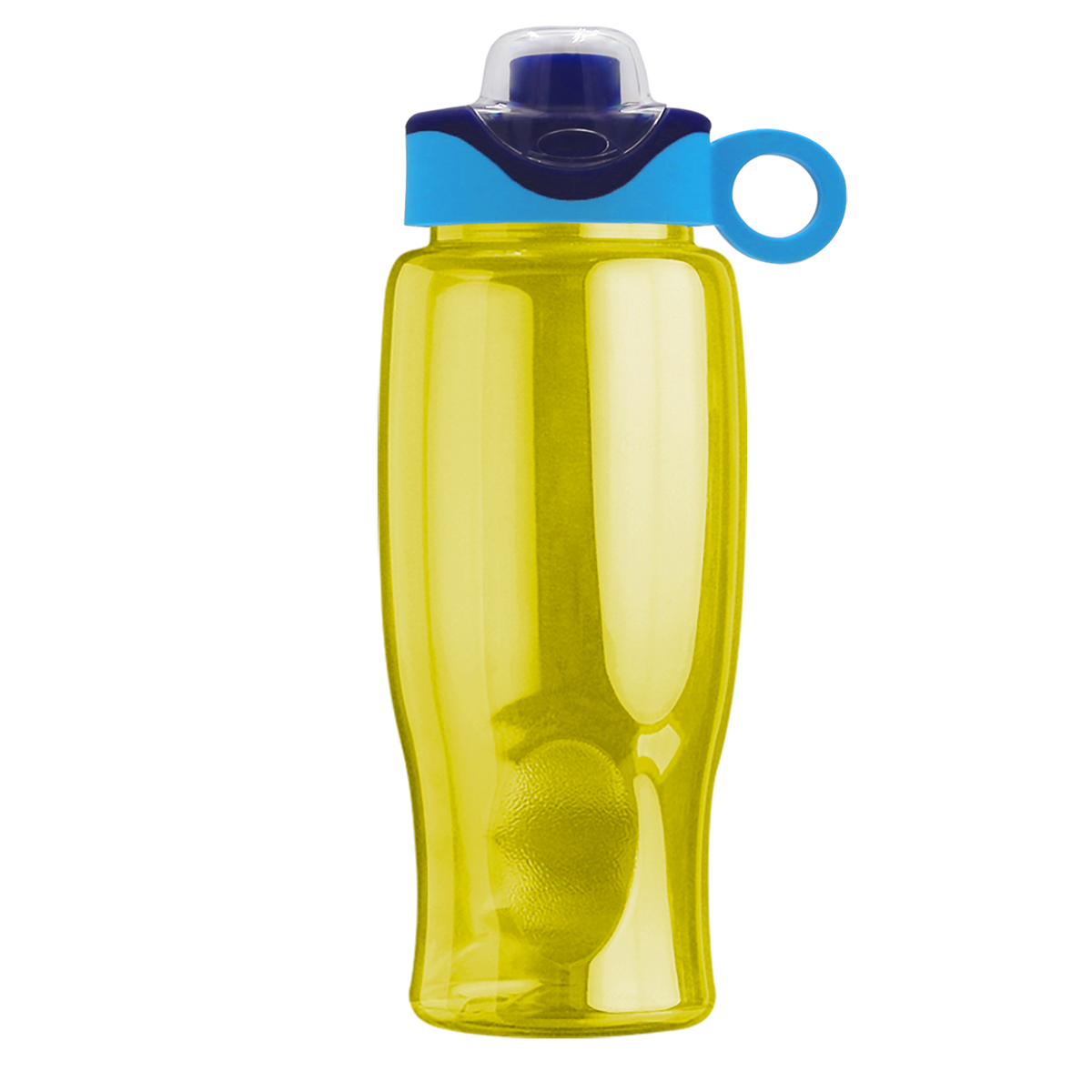 Custom logo Poly+ Bottle with Two-Tone Drink-Thru Lid with Silicone Loop - 27 oz.