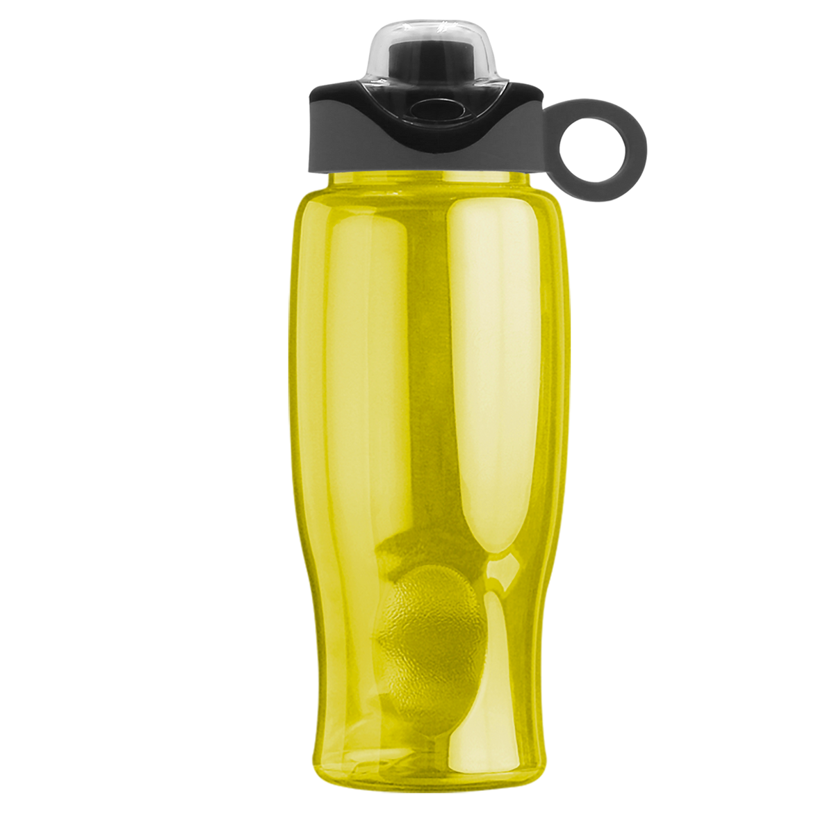 Custom logo Poly+ Bottle with Two-Tone Drink-Thru Lid with Silicone Loop - 27 oz.