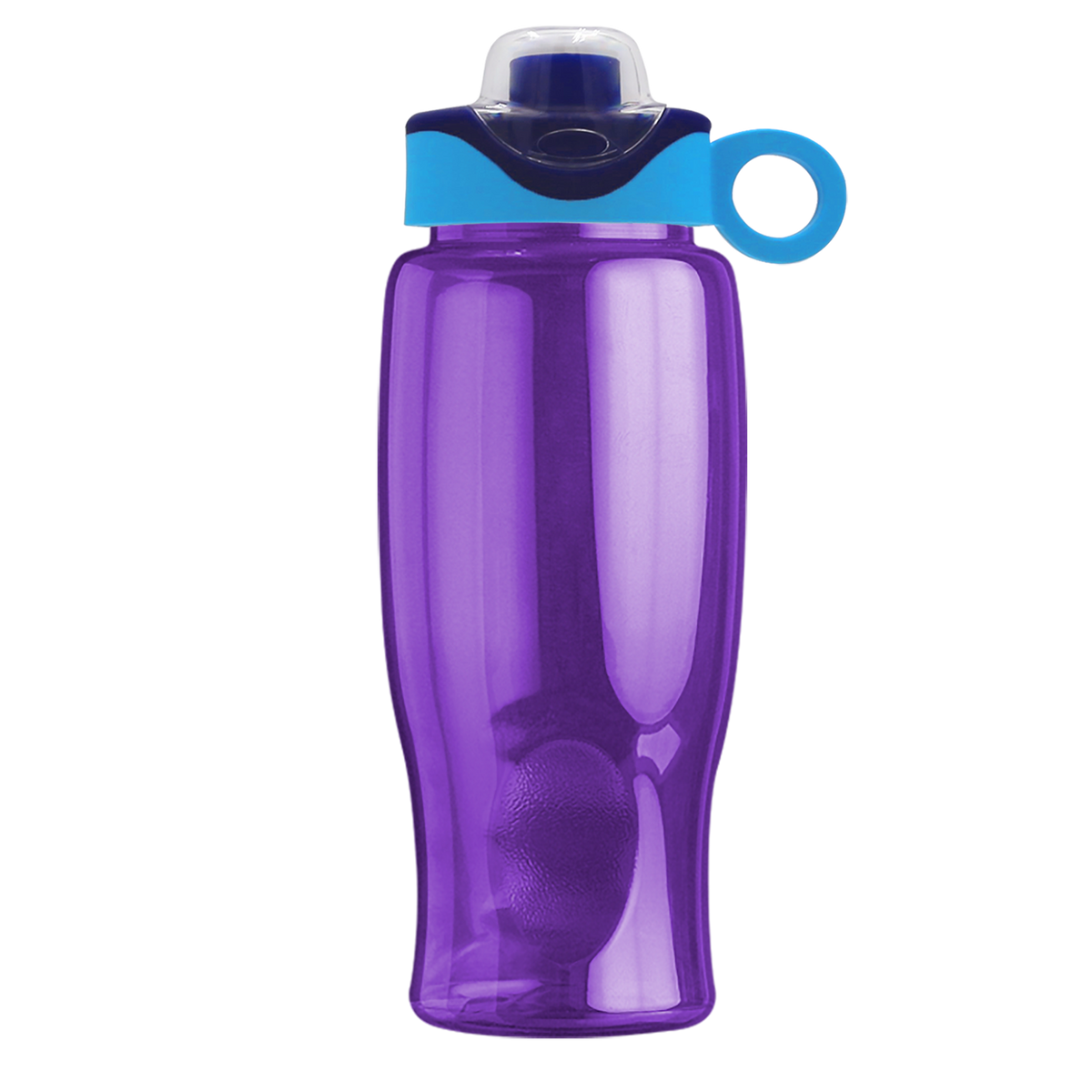 Custom logo Poly+ Bottle with Two-Tone Drink-Thru Lid with Silicone Loop - 27 oz.