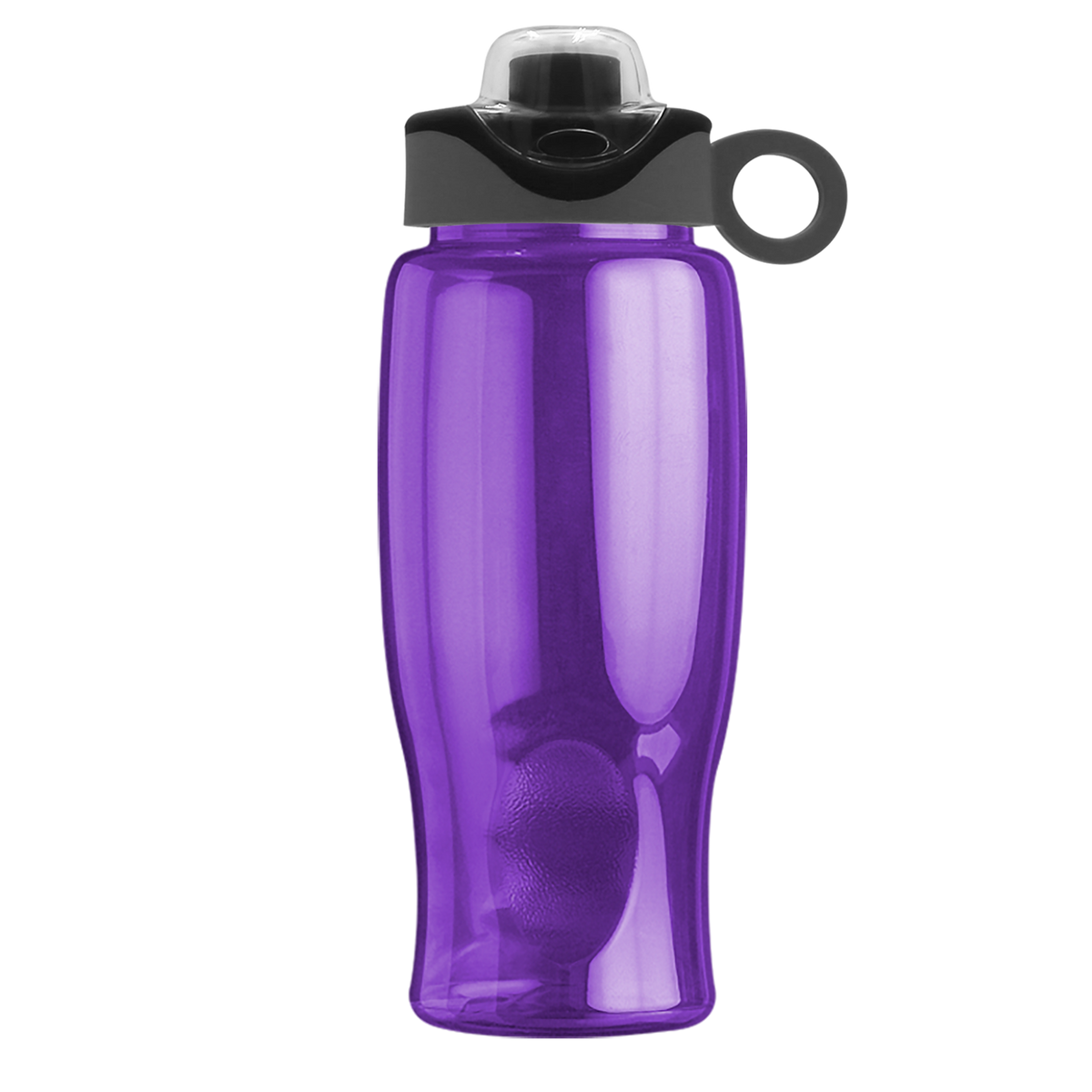 Custom logo Poly+ Bottle with Two-Tone Drink-Thru Lid with Silicone Loop - 27 oz.