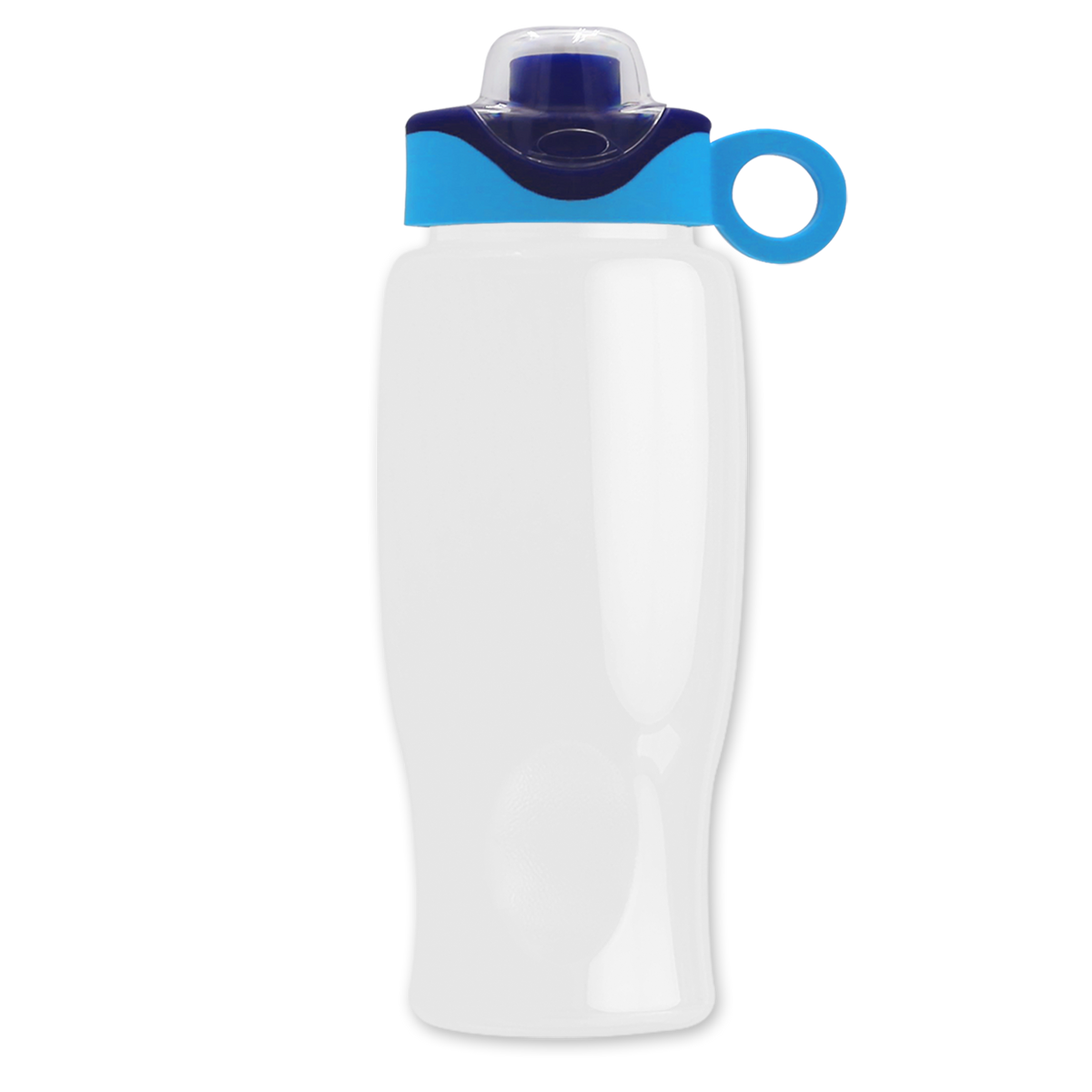 Custom logo Poly+ Bottle with Two-Tone Drink-Thru Lid with Silicone Loop - 27 oz.