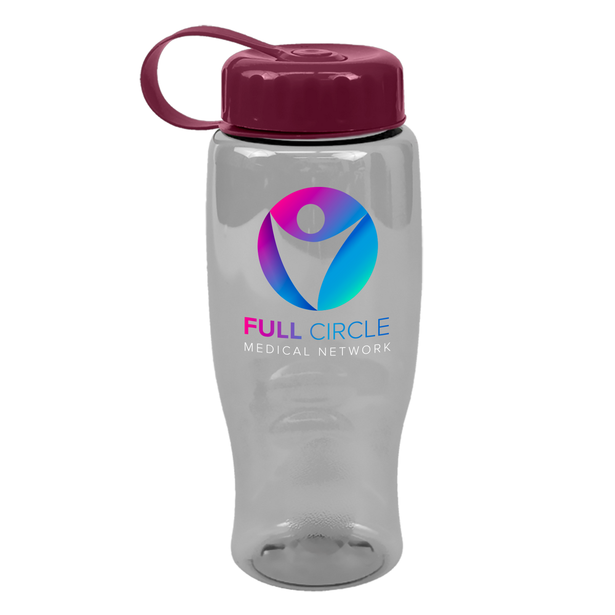Custom logo Poly+ Bottle with Tethered Lid - 27 oz.