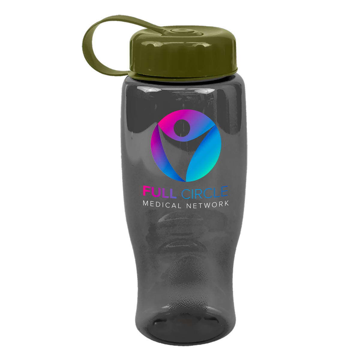 Custom logo Poly+ Bottle with Tethered Lid - 27 oz.