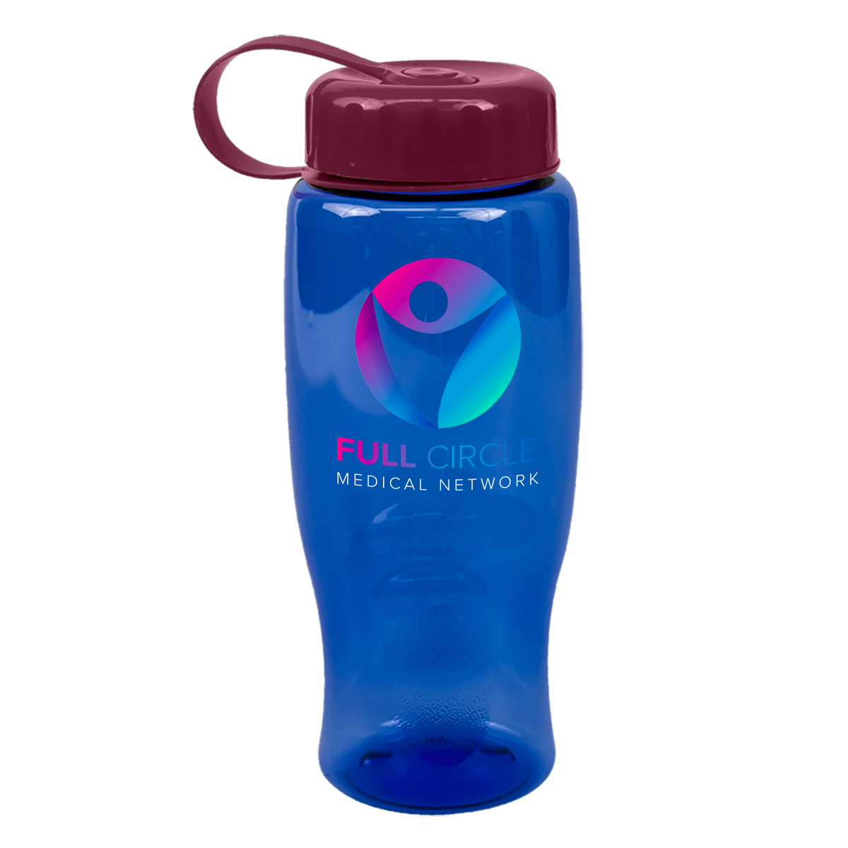 Custom logo Poly+ Bottle with Tethered Lid - 27 oz.