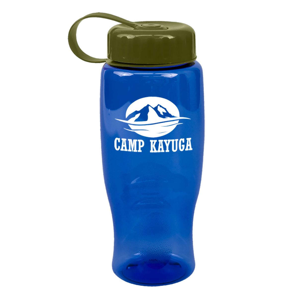 Custom logo Poly+ Bottle with Tethered Lid - 27 oz.