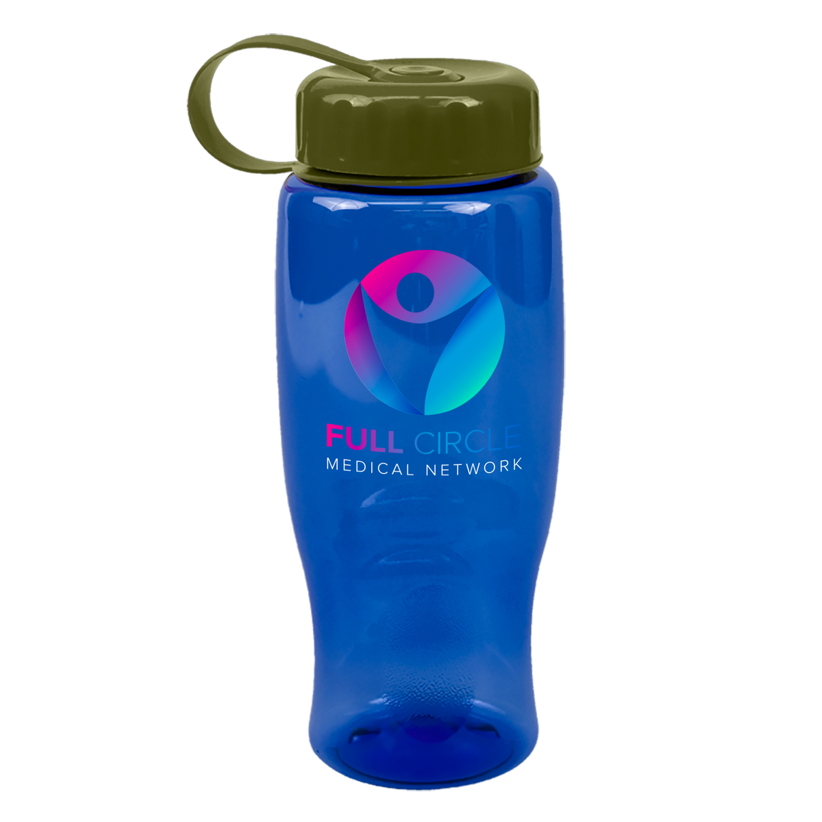 Custom logo Poly+ Bottle with Tethered Lid - 27 oz.