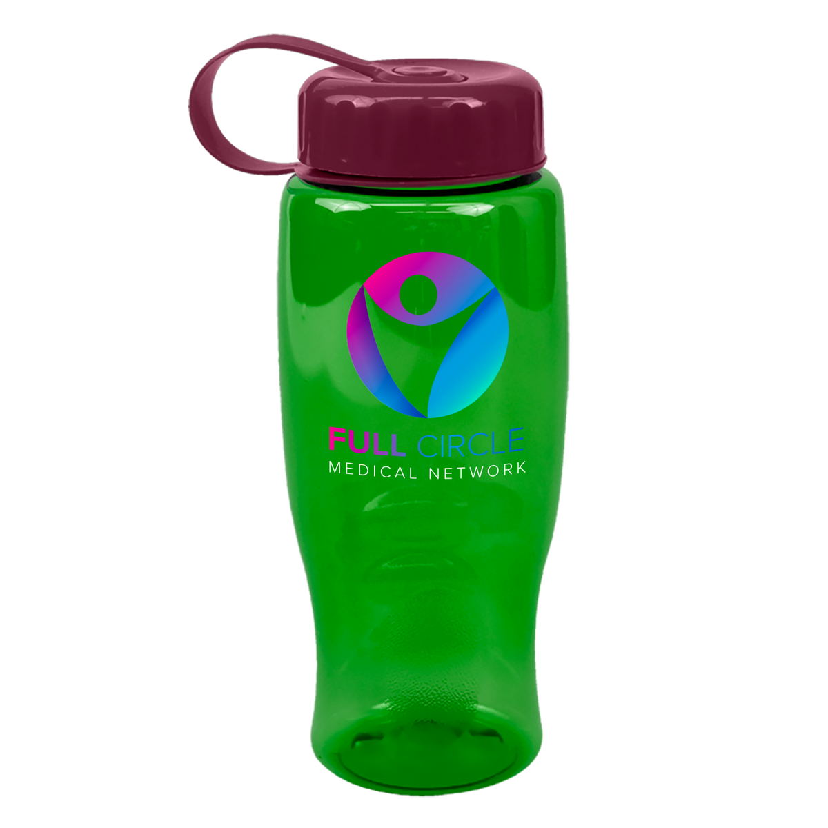 Custom logo Poly+ Bottle with Tethered Lid - 27 oz.