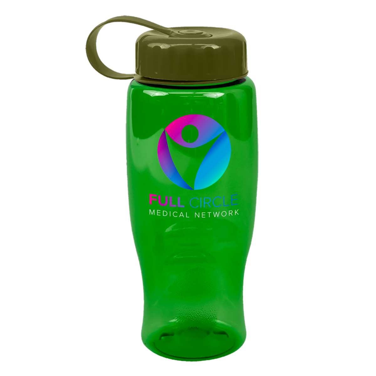 Custom logo Poly+ Bottle with Tethered Lid - 27 oz.