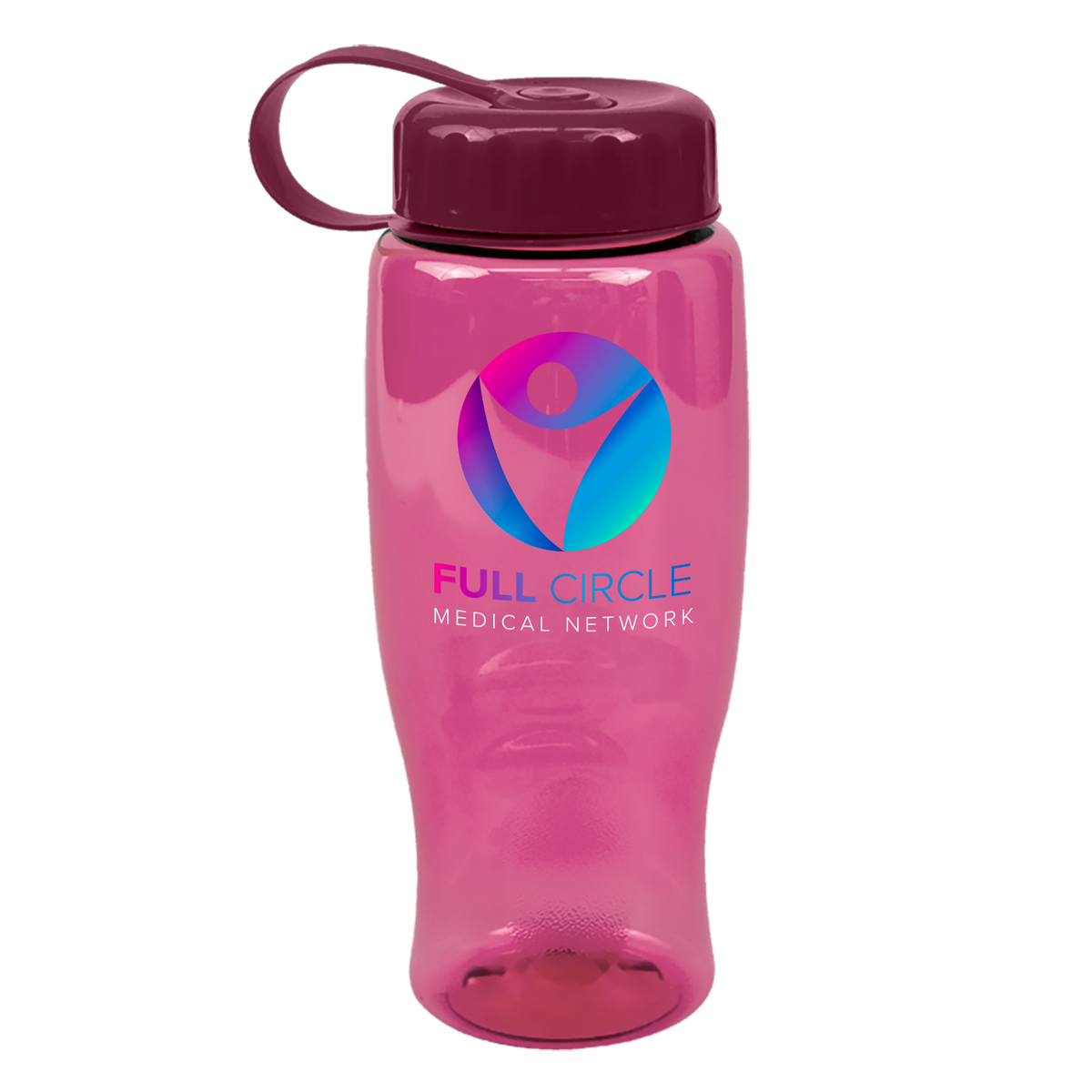 Custom logo Poly+ Bottle with Tethered Lid - 27 oz.