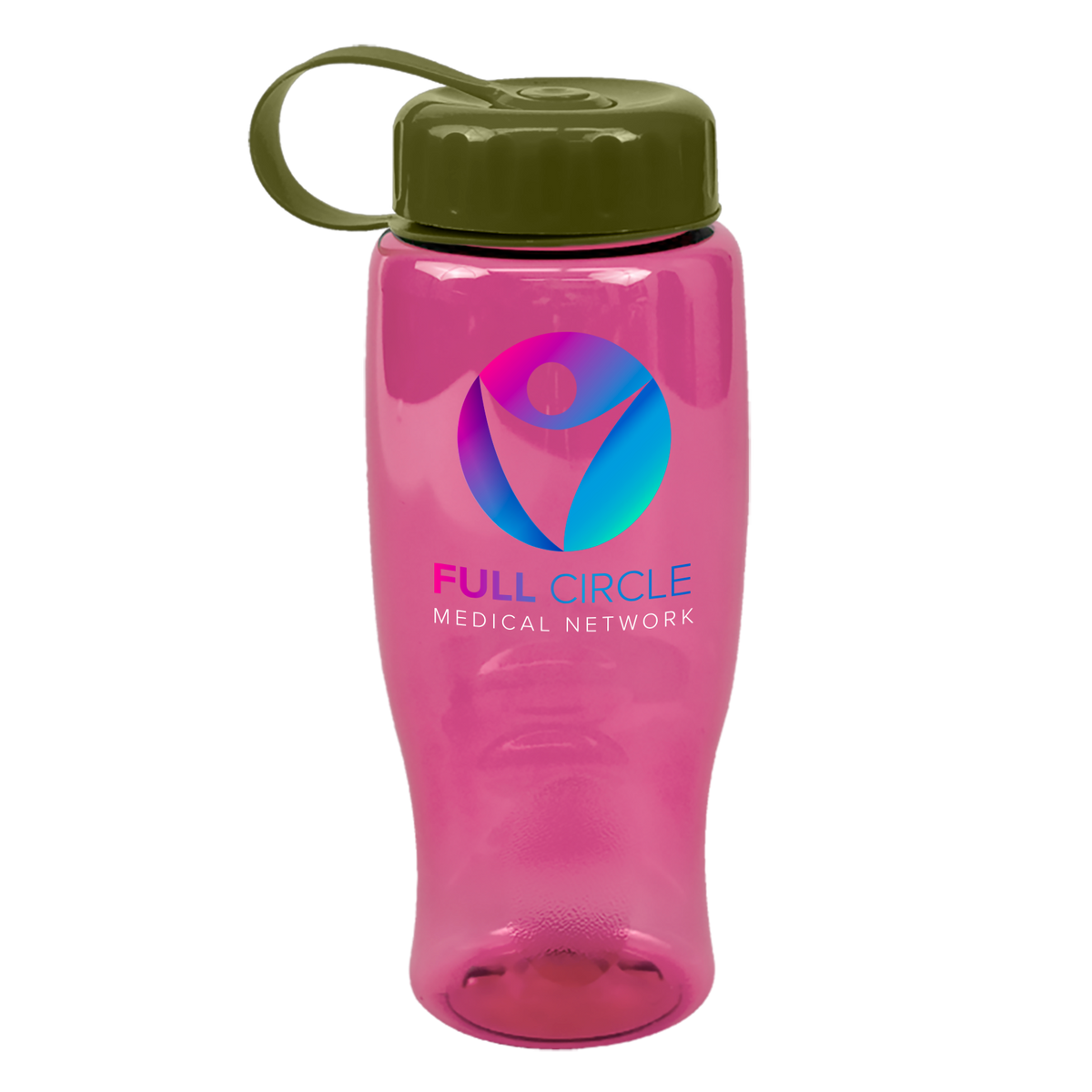 Custom logo Poly+ Bottle with Tethered Lid - 27 oz.