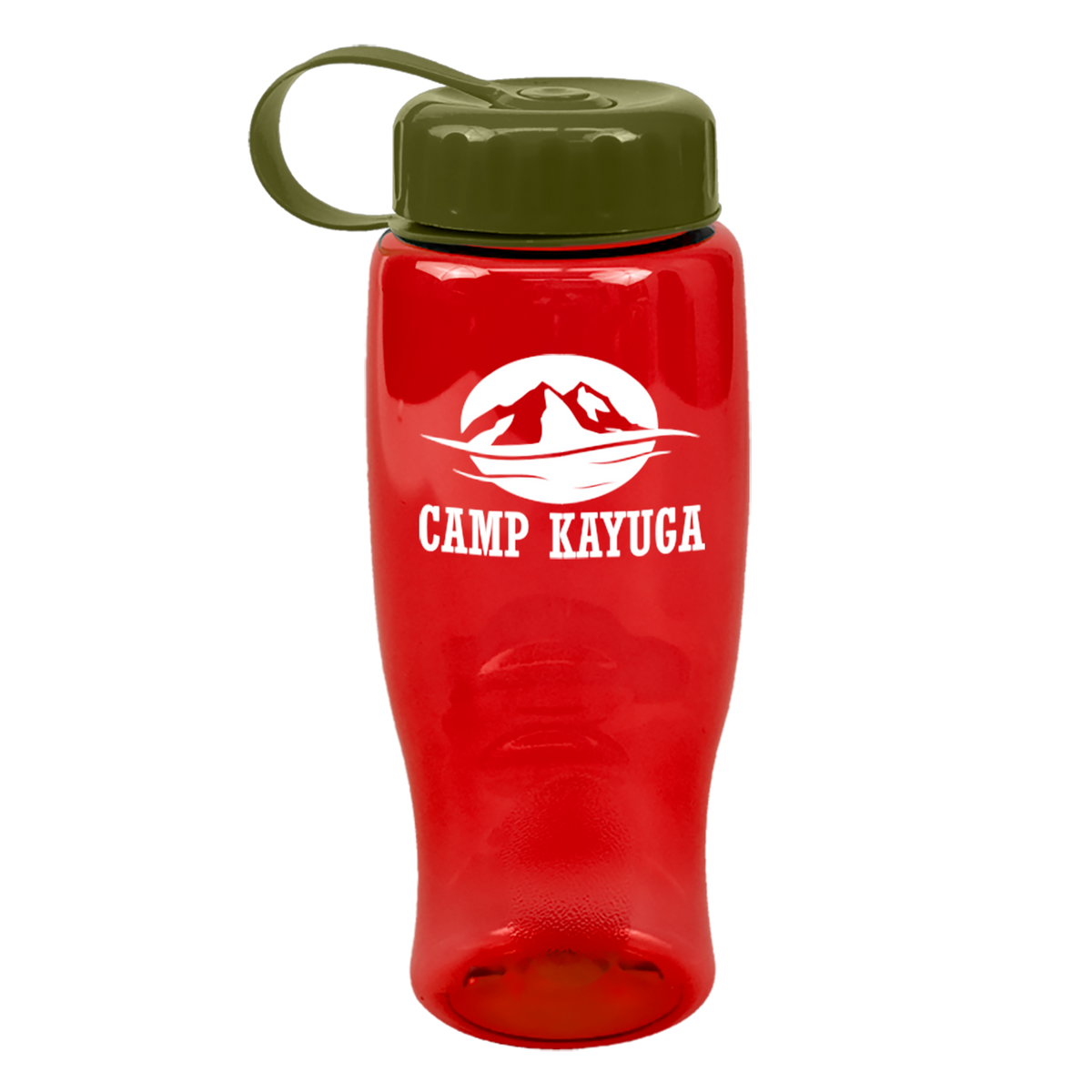 Custom logo Poly+ Bottle with Tethered Lid - 27 oz.