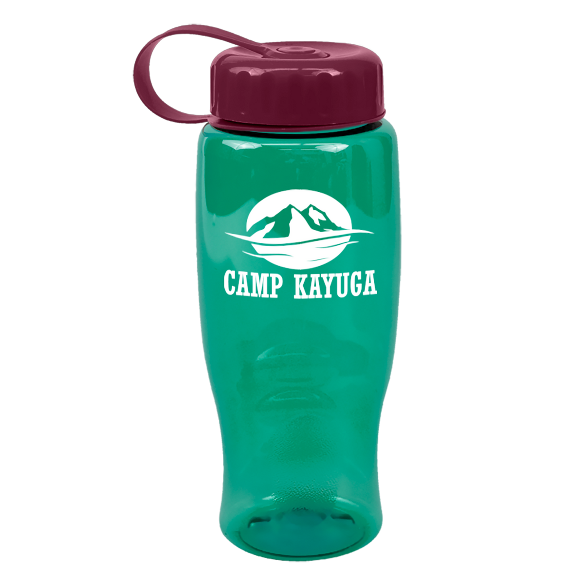 Custom logo Poly+ Bottle with Tethered Lid - 27 oz.