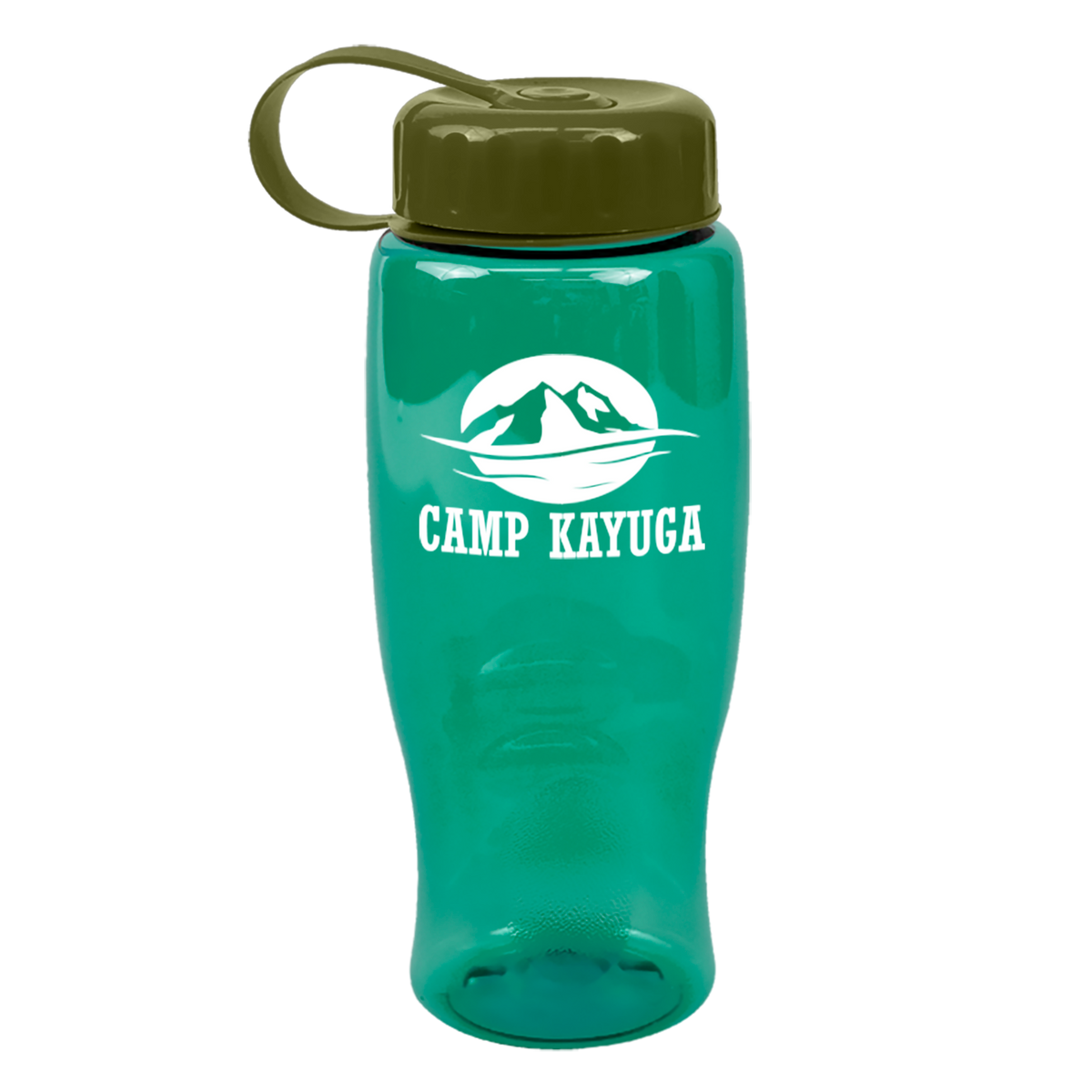 Custom logo Poly+ Bottle with Tethered Lid - 27 oz.