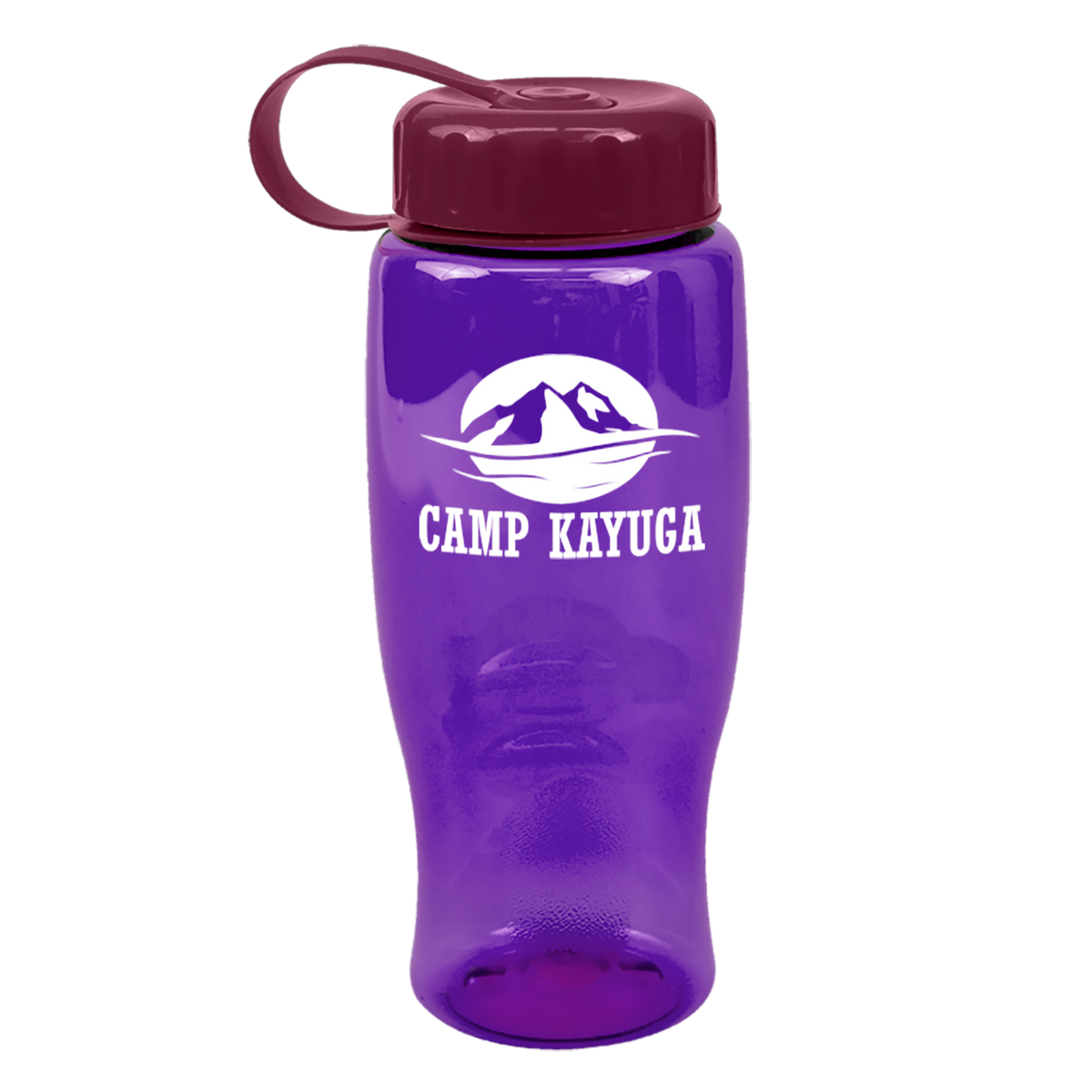 Custom logo Poly+ Bottle with Tethered Lid - 27 oz.
