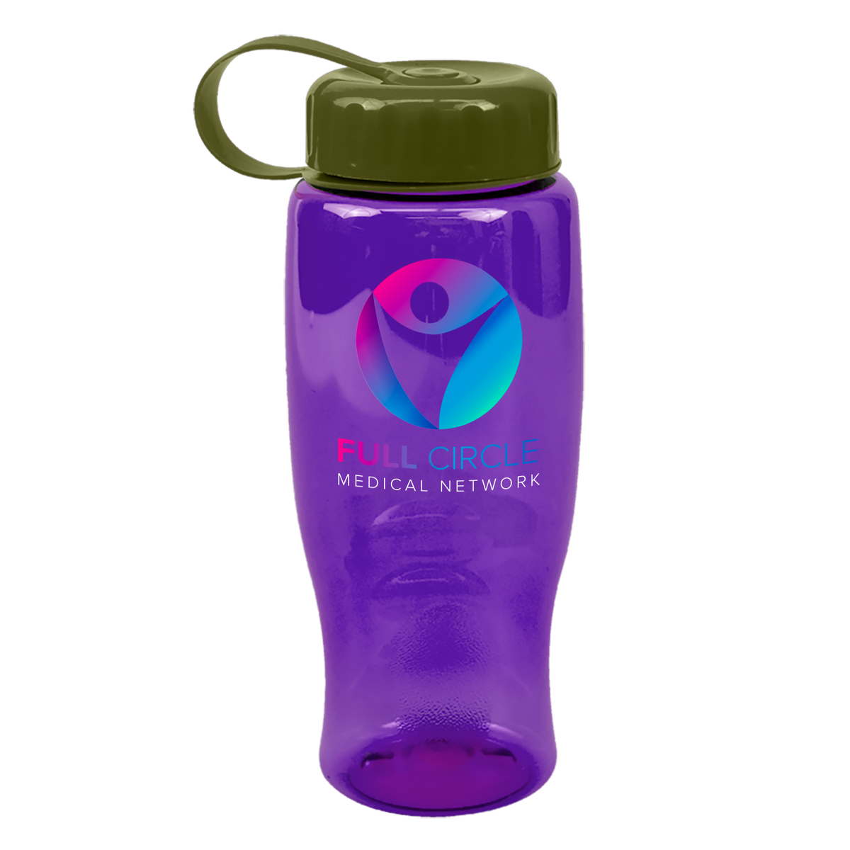 Custom logo Poly+ Bottle with Tethered Lid - 27 oz.