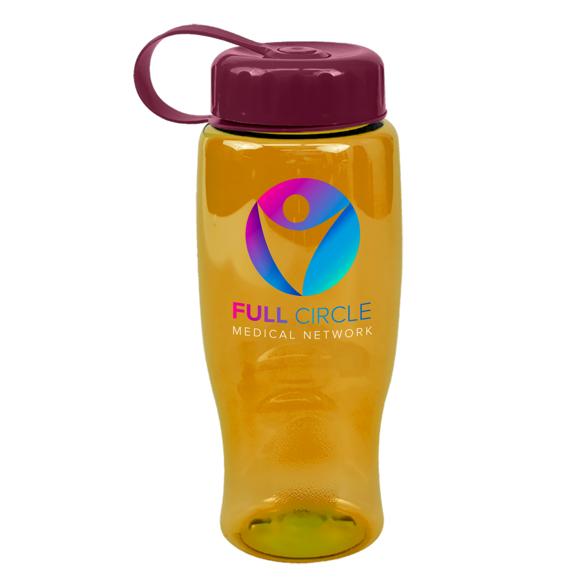 Custom logo Poly+ Bottle with Tethered Lid - 27 oz.