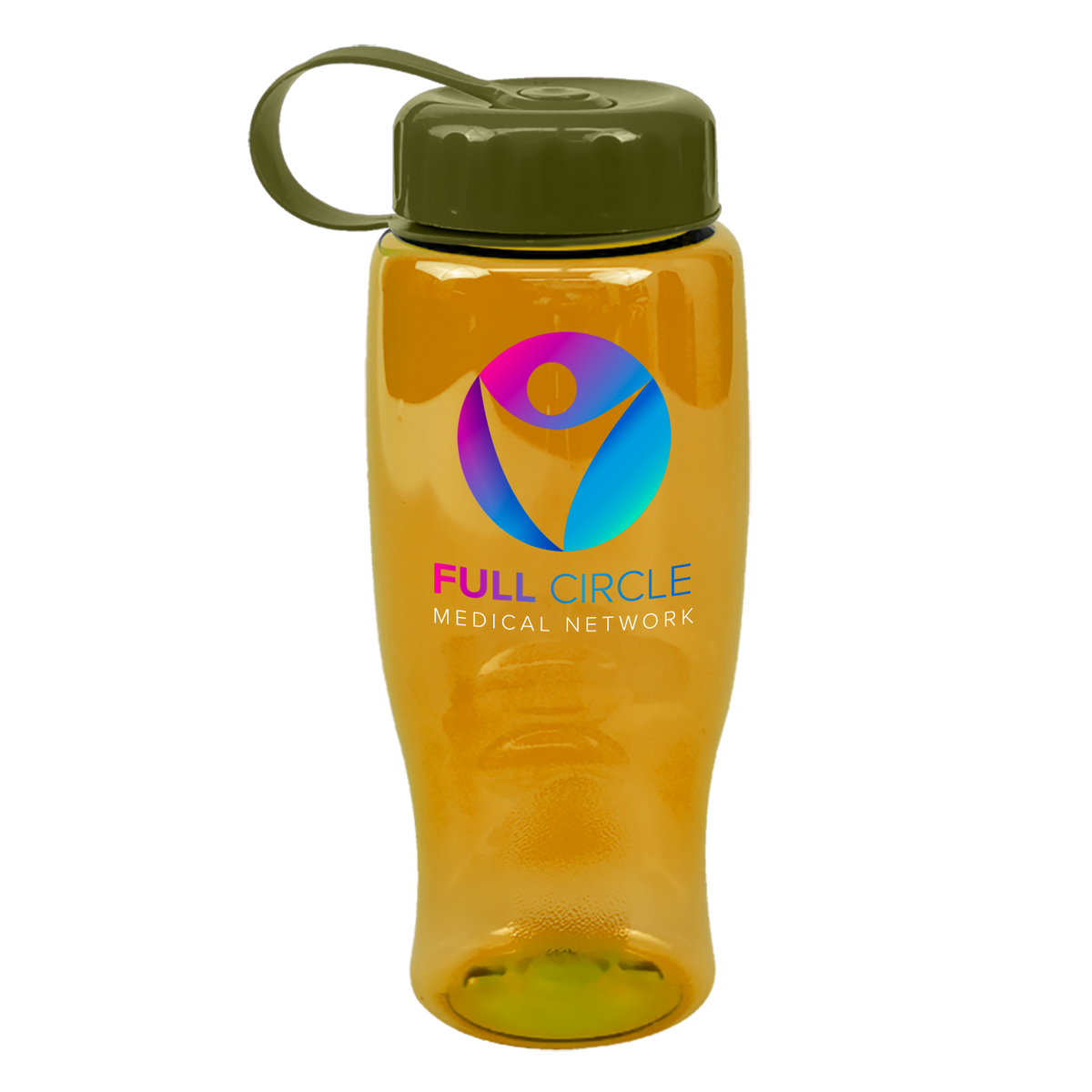 Custom logo Poly+ Bottle with Tethered Lid - 27 oz.
