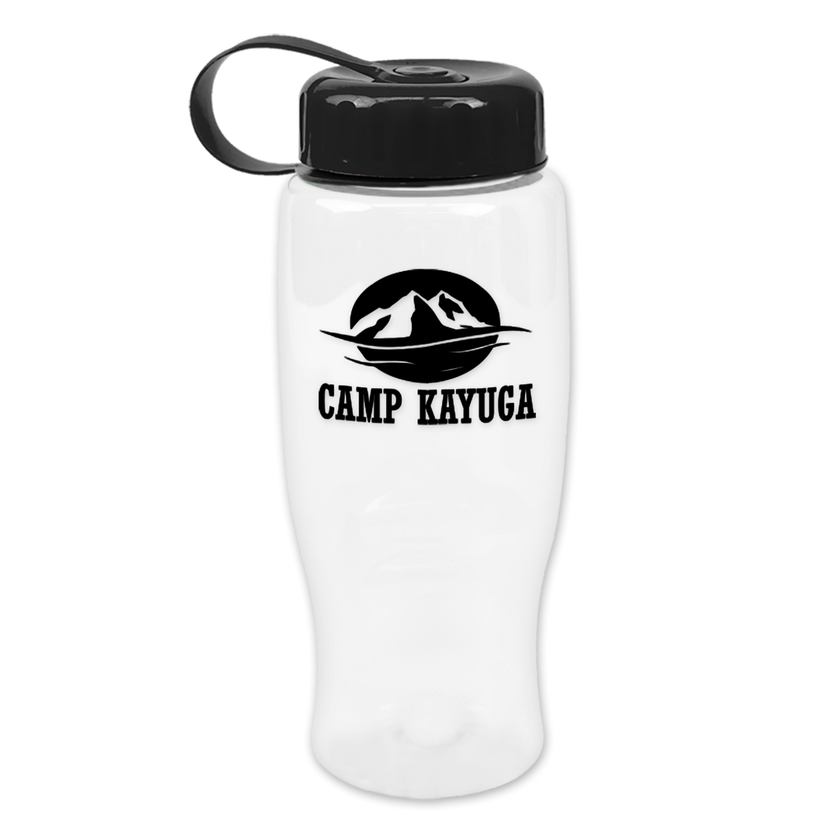 Custom logo Poly+ Bottle with Tethered Lid - 27 oz.