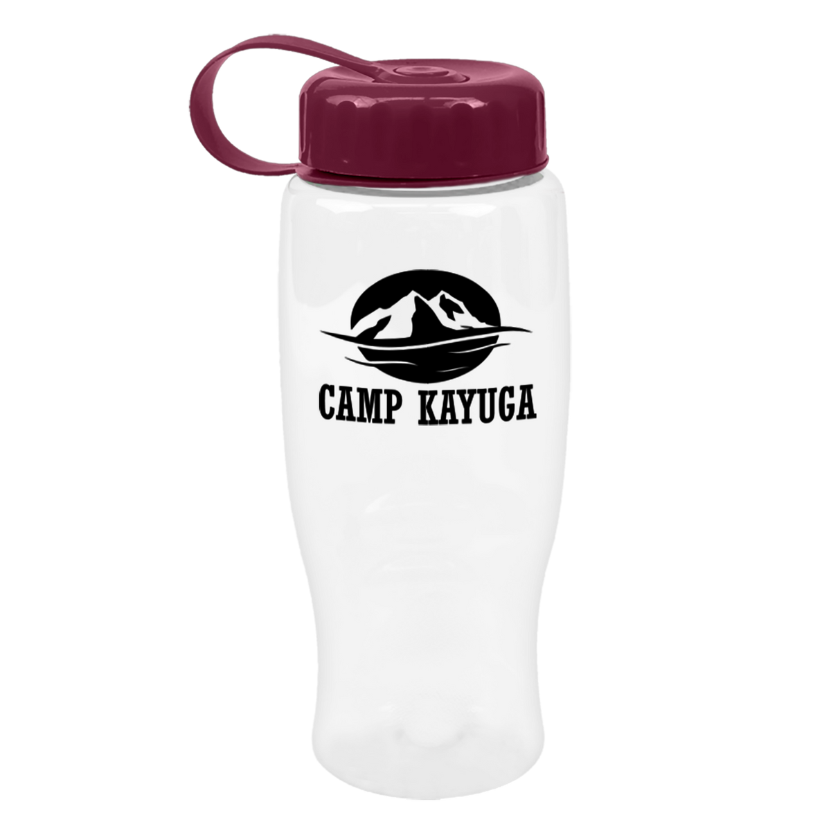 Custom logo Poly+ Bottle with Tethered Lid - 27 oz.
