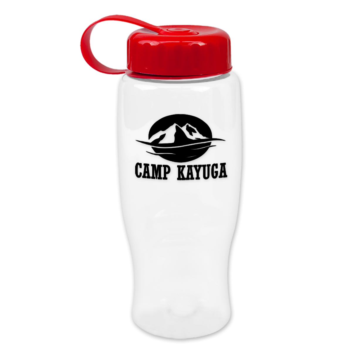 Custom logo Poly+ Bottle with Tethered Lid - 27 oz.