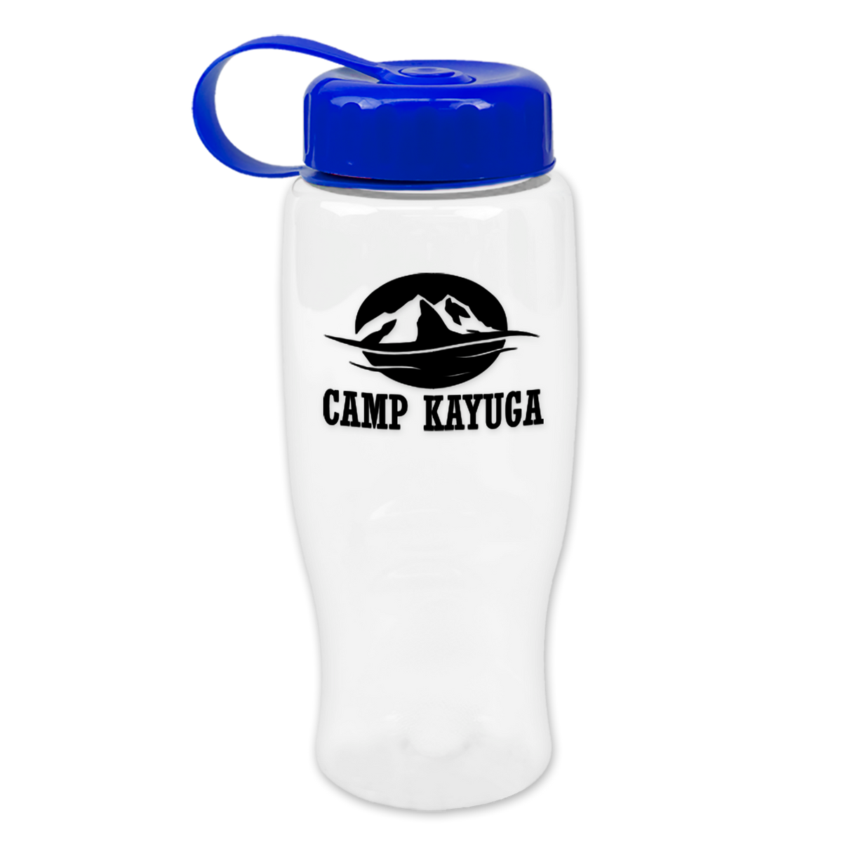 Custom logo Poly+ Bottle with Tethered Lid - 27 oz.