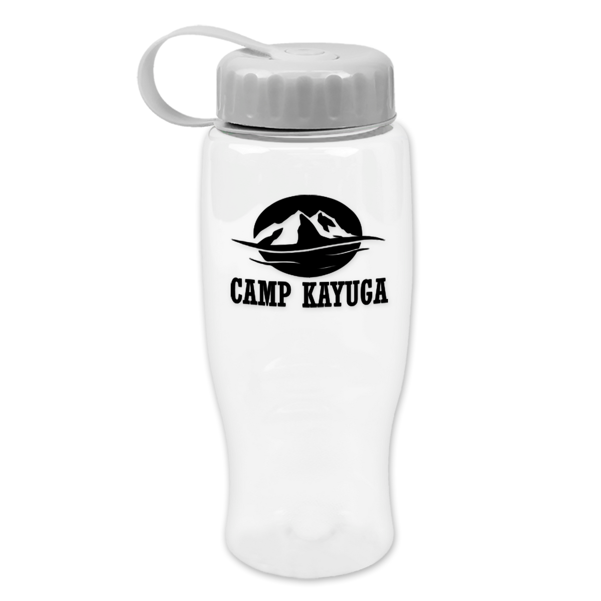 Custom logo Poly+ Bottle with Tethered Lid - 27 oz.