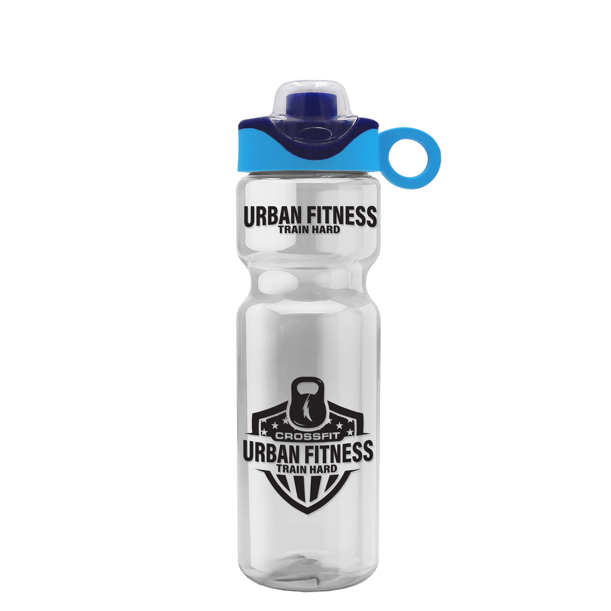 Custom logo Champ Bottle with Two-Tone Drink-Thru Lid with Silicone Loop - 28 oz.