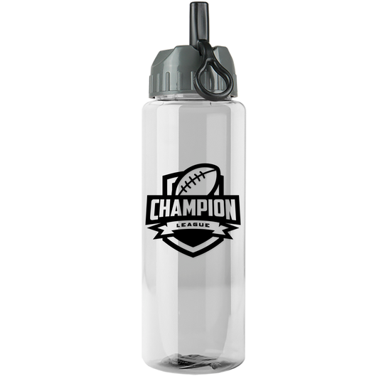 Guzzler Bottle with Ring-Straw Lid - 32 oz.