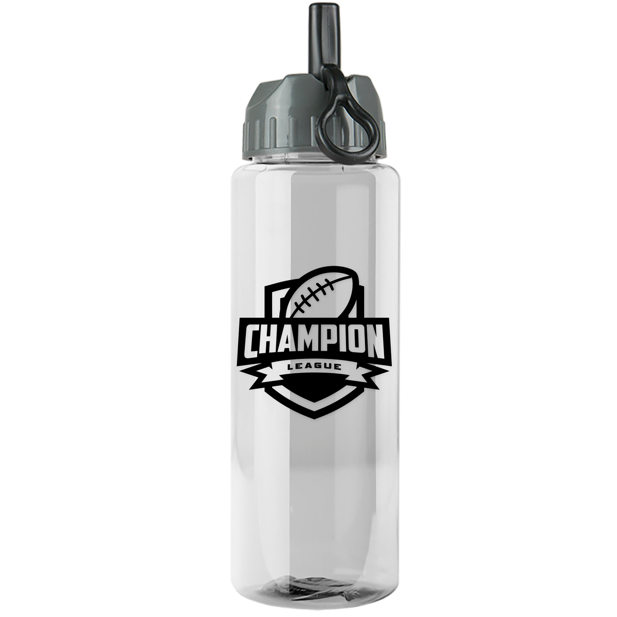 Custom logo Guzzler Bottle with Ring-Straw Lid - 32 oz.