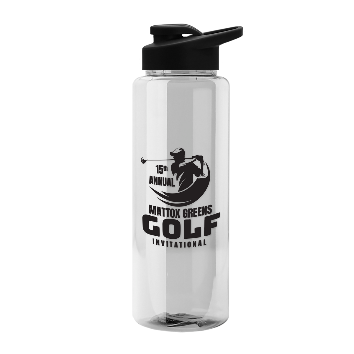 Custom logo Guzzler Bottle with Drink-Thru Lid - 32 oz.