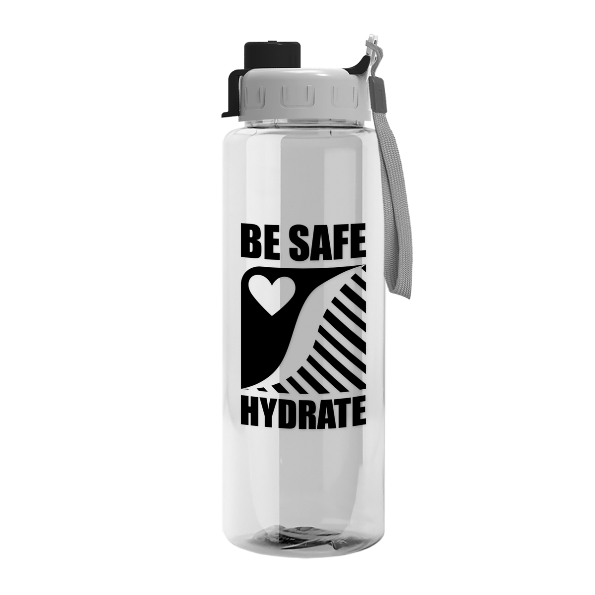 Custom logo Guzzler Bottle with Quick-Snap Lid - 32 oz.
