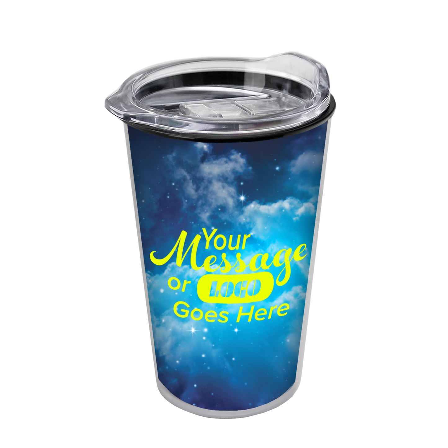Transparent Tumbler with Slider Lid and Full-Color Paper Insert - 14 oz.
