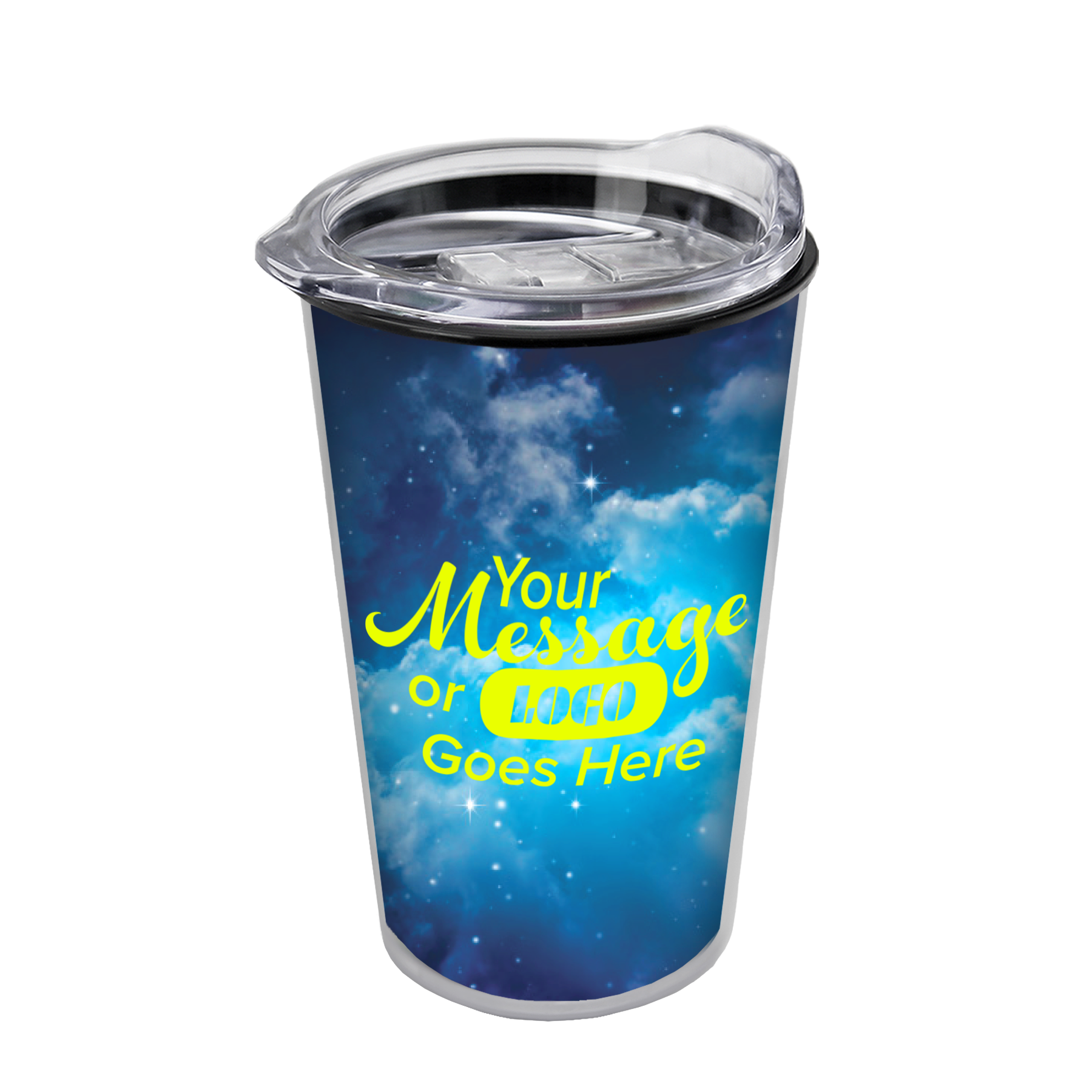 Transparent Tumbler with Slider Lid and Full-Color Paper Insert - 14 oz.