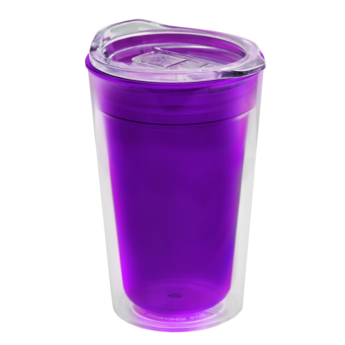 Custom logo Transparent Tumbler with Slider Lid - 14 oz.