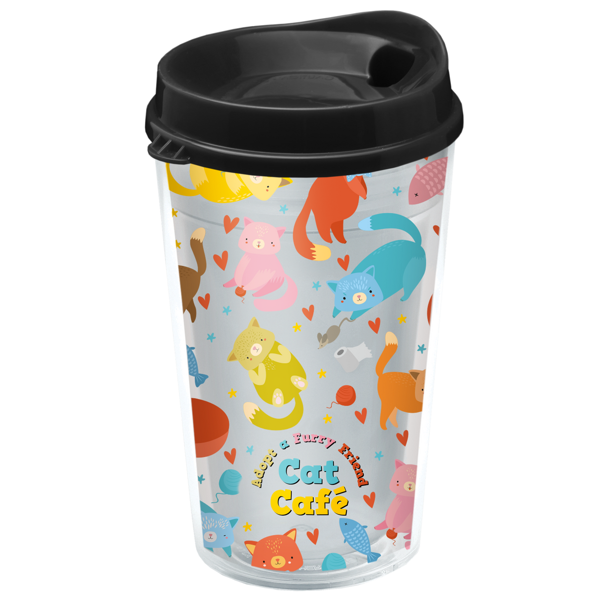 Custom logo Transparent Tumbler with Sip Lid and Full-Color Insert - 16 oz.