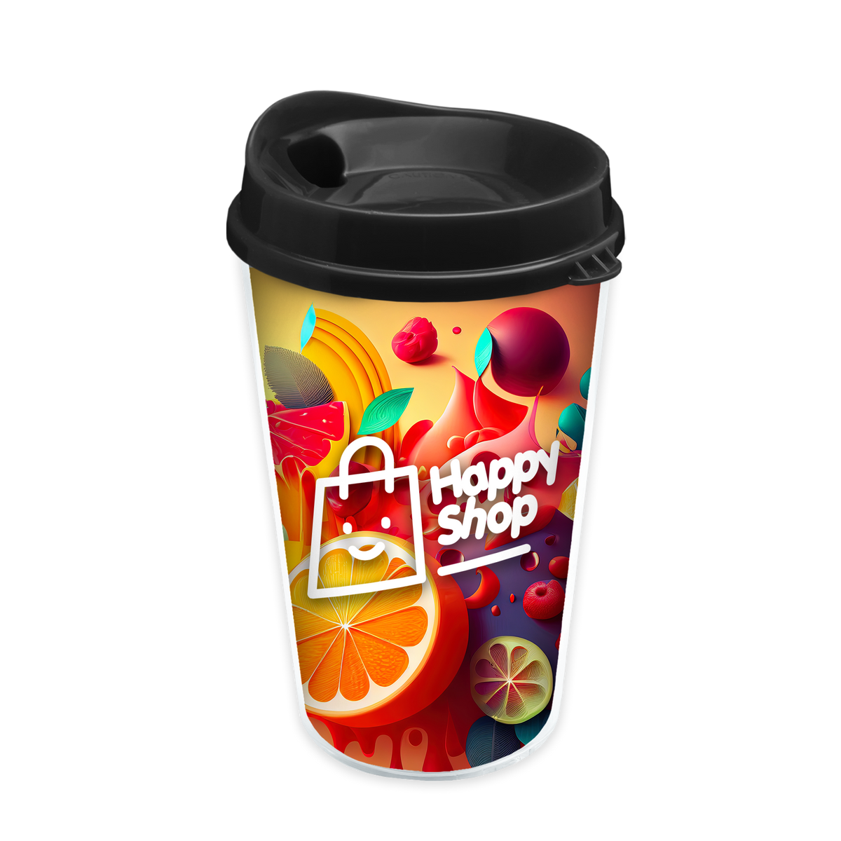 Custom logo Transparent Tumbler with Sip Lid and Full-Color Paper Insert - 16 oz.