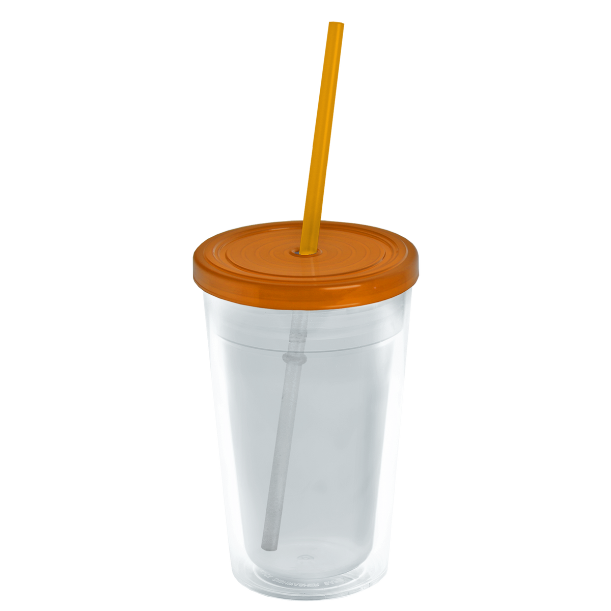 Custom logo Transparent Tumbler with Straw Lid and Full-Color Paper Insert - 16 oz.