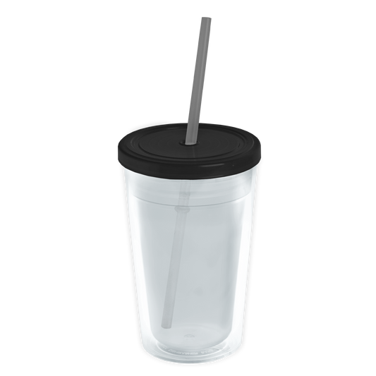 Transparent Tumbler with Straw Lid - 16 oz.