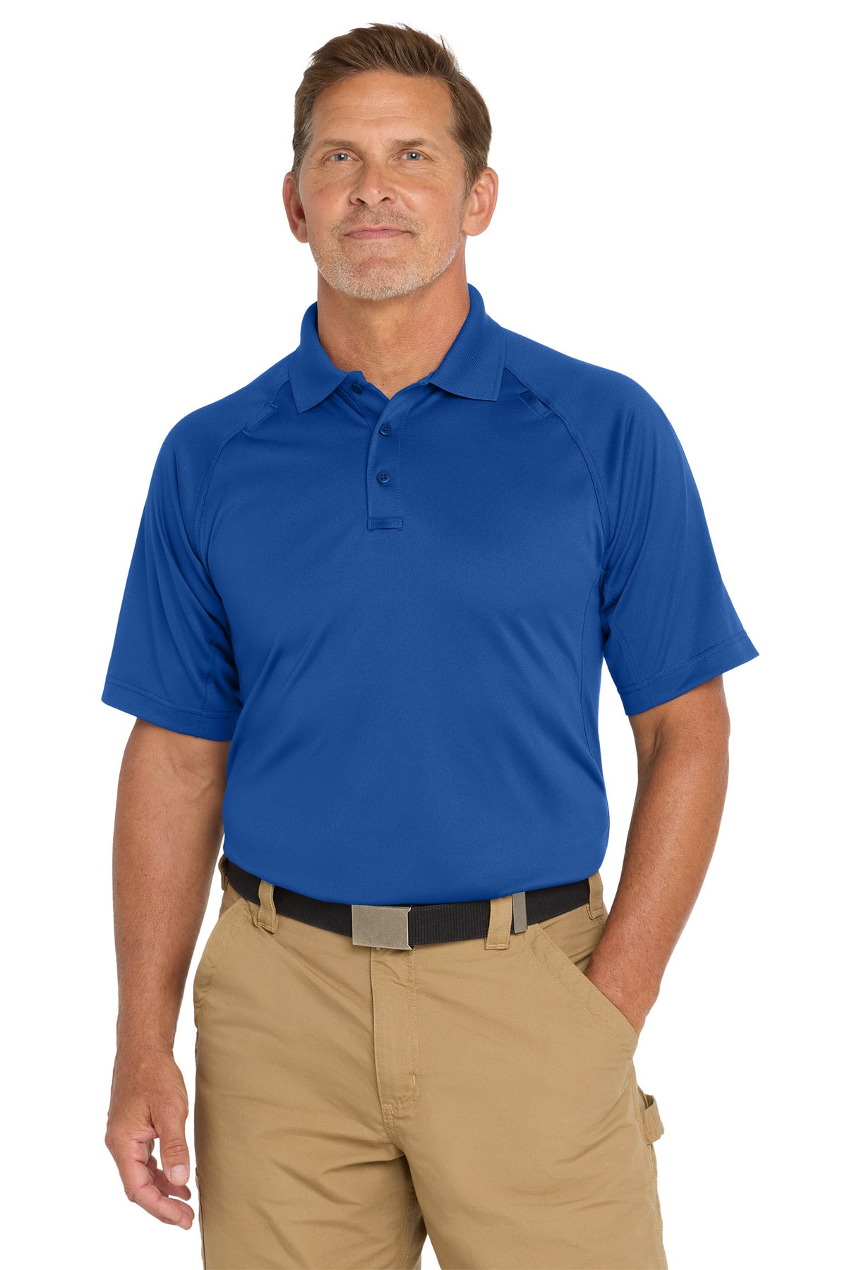 Custom logo CornerStone® Tall Select Snag-Proof Tactical Polo. TLCS410 in Royal
