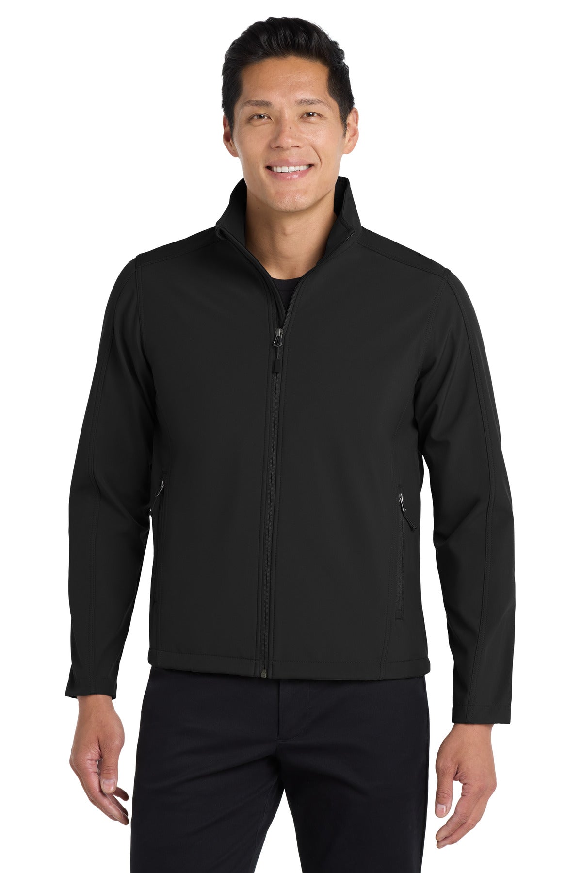 Custom logo Port Authority® Tall Core Soft Shell Jacket. TLJ317 in Black