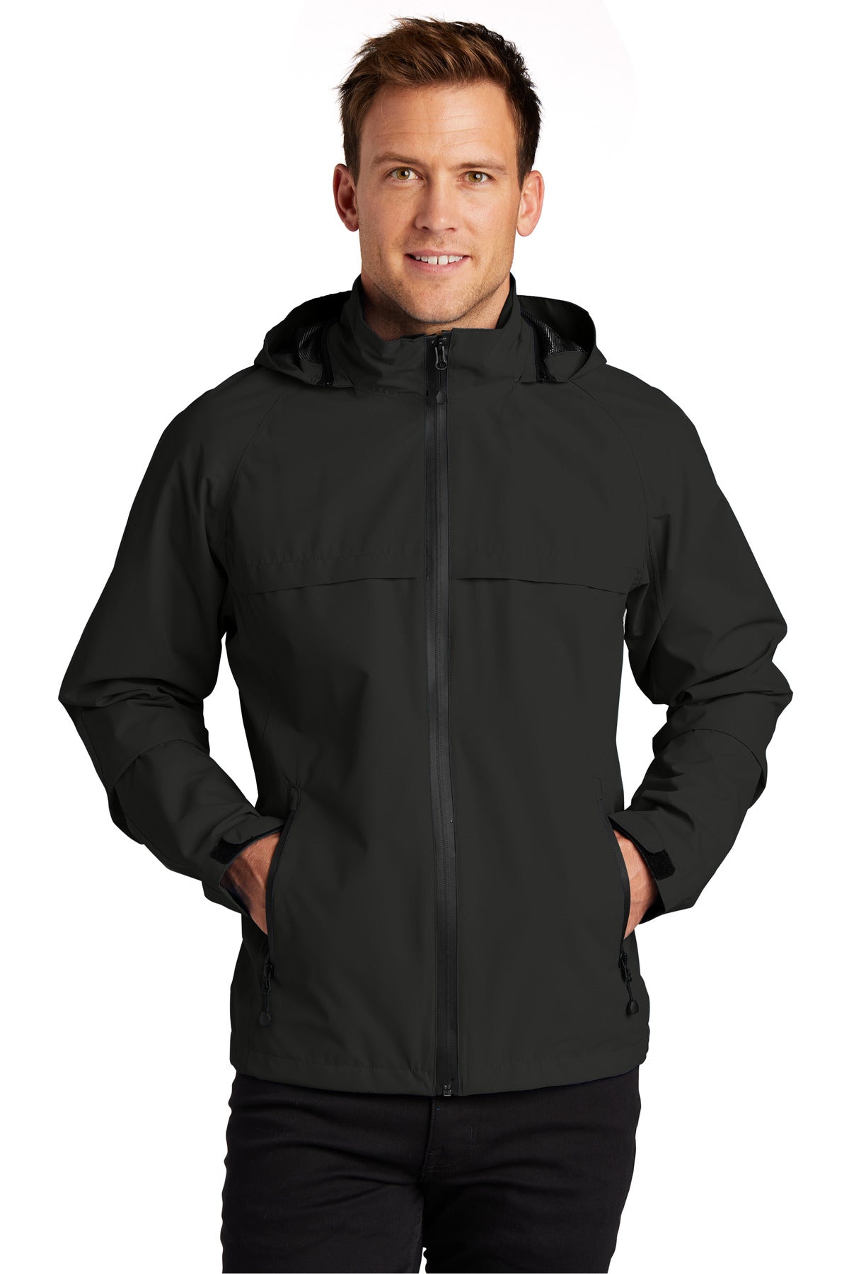 Custom logo Port Authority® Tall Torrent Waterproof Jacket TLJ333 in Black