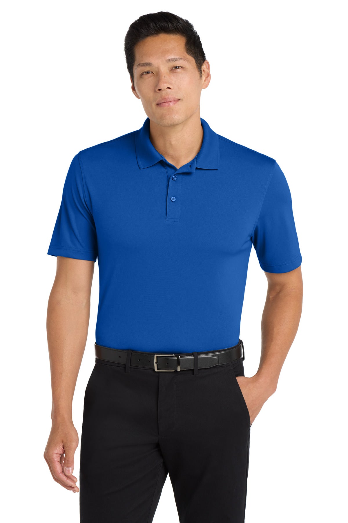 Custom logo Port Authority® Tall Dry Zone® UV Micro-Mesh Polo TLK110 in True Royal