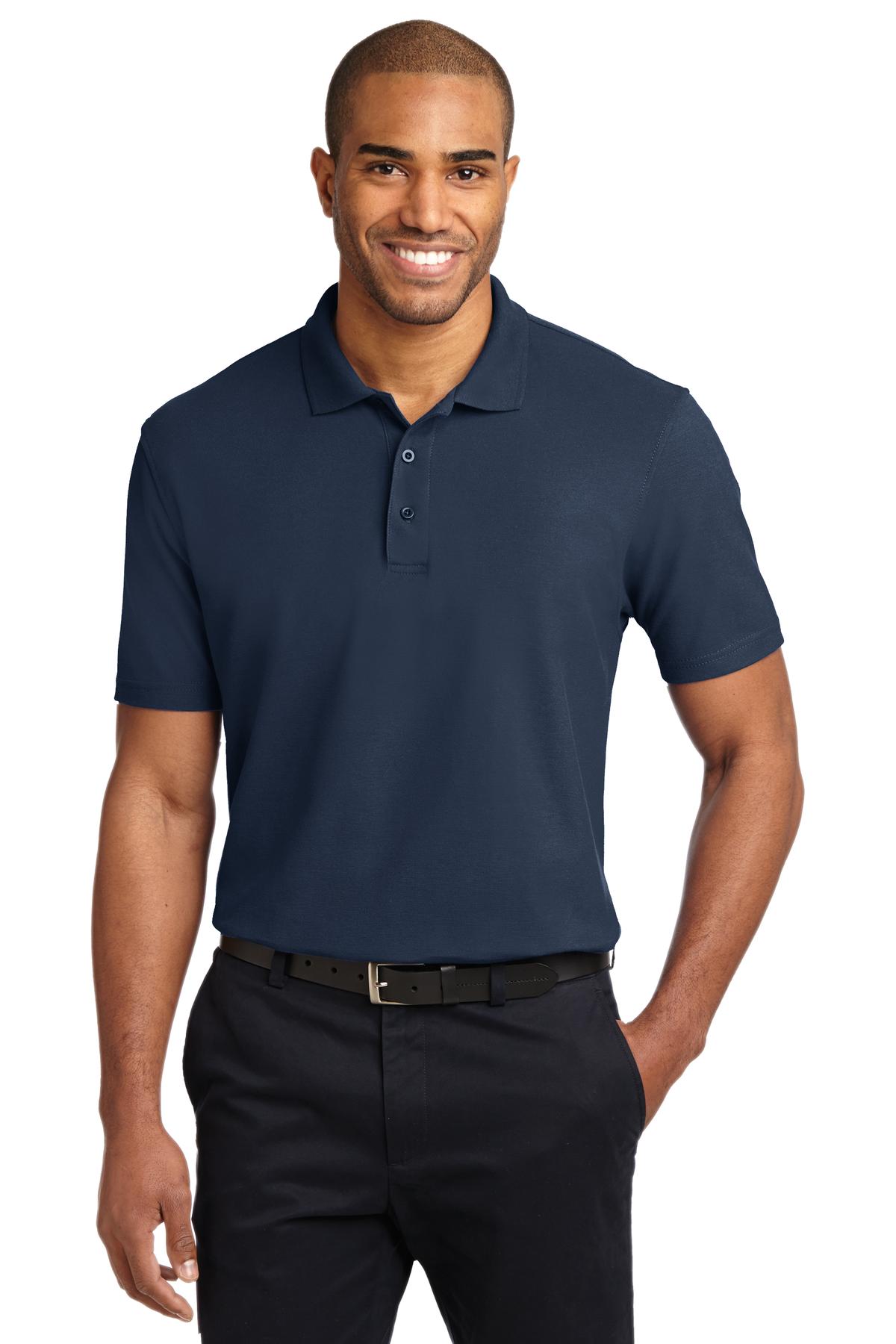 Custom logo Port Authority® Tall Stain-Release Polo. TLK510 in Navy