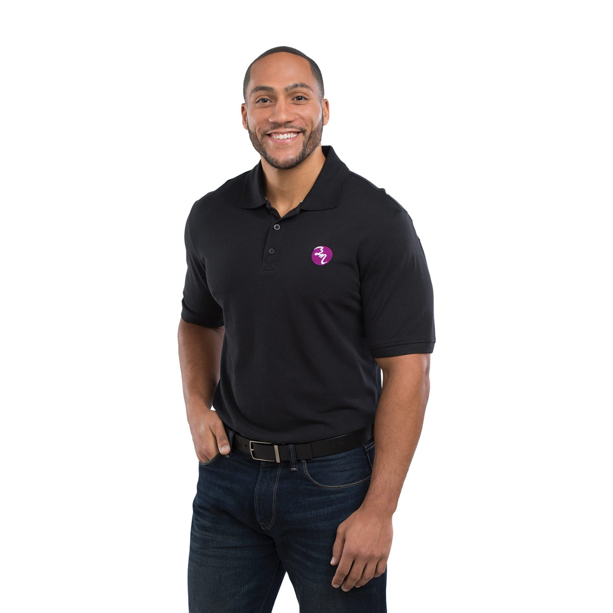 Custom logo Mens CRANDALL Short Sleeve Polo