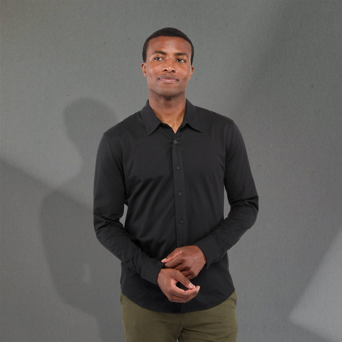 Custom logo TATRA Eco Long Sleeve Knit Shirt - Men's