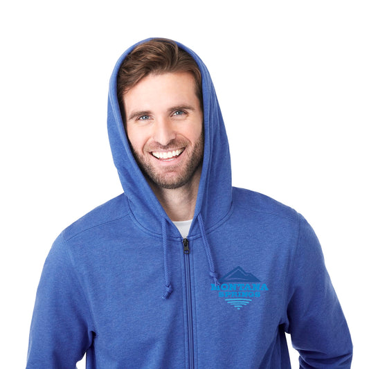 Custom logo Men's ARGUS Eco Fleece Full Zip Hoody