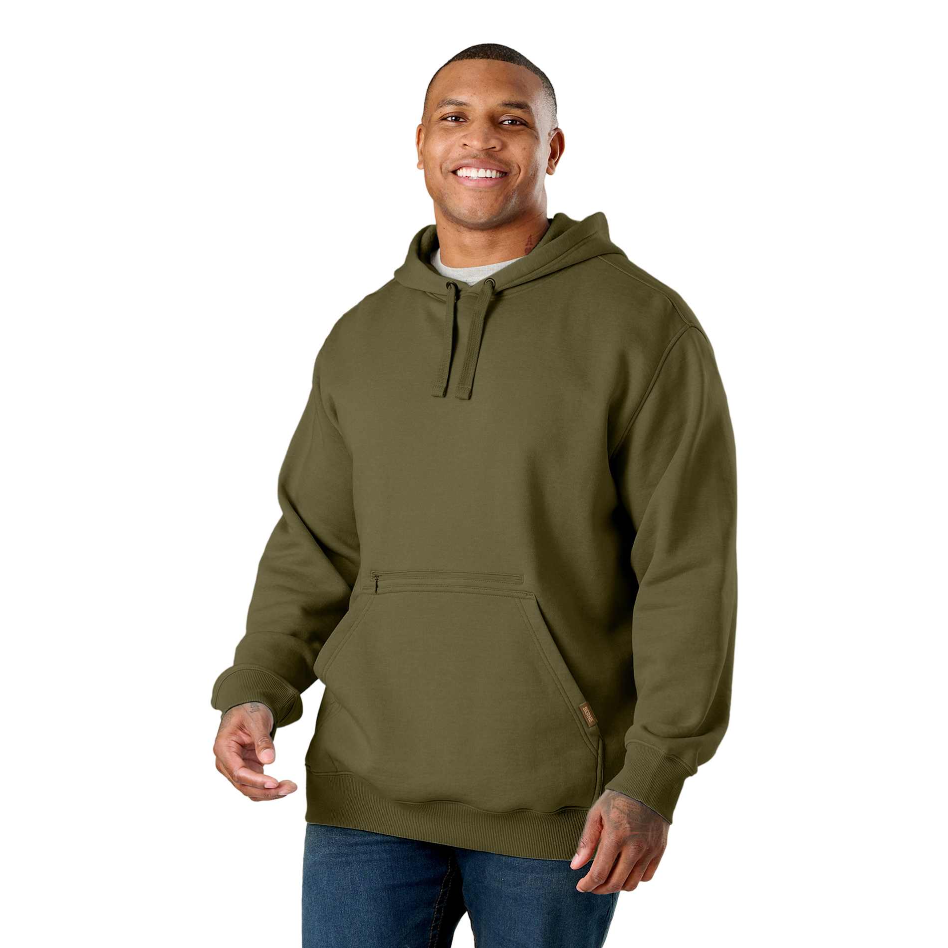 Berne Heritage Zippered Pocket Hooded  Sweatshirt - Men's