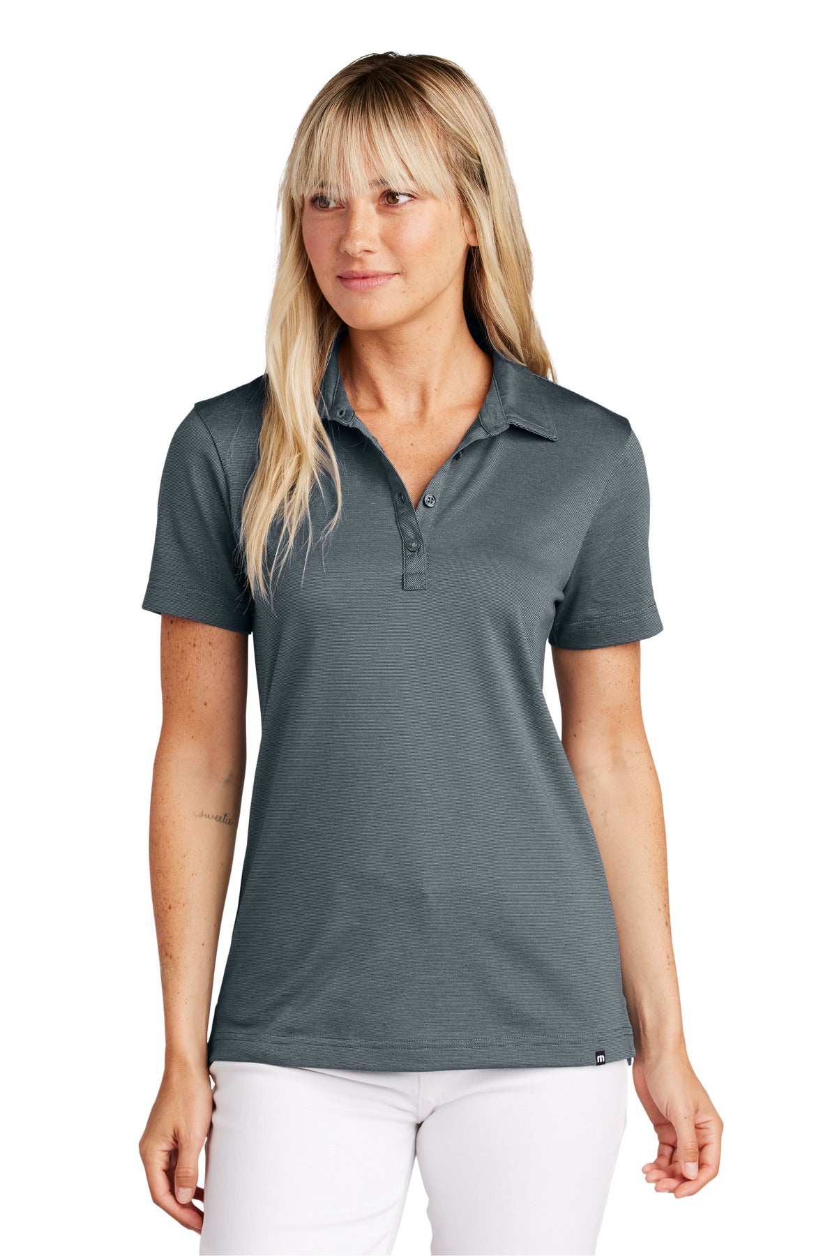 Custom logo TravisMathew Women's Sunnyvale Polo TM1LD005 in Blue Nights Heather