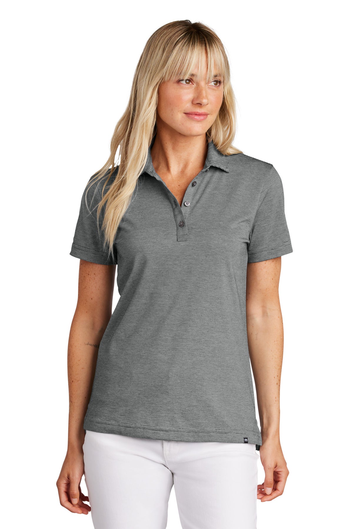 Custom logo TravisMathew Women's Sunnyvale Polo TM1LD005 in Dark Grey Heather