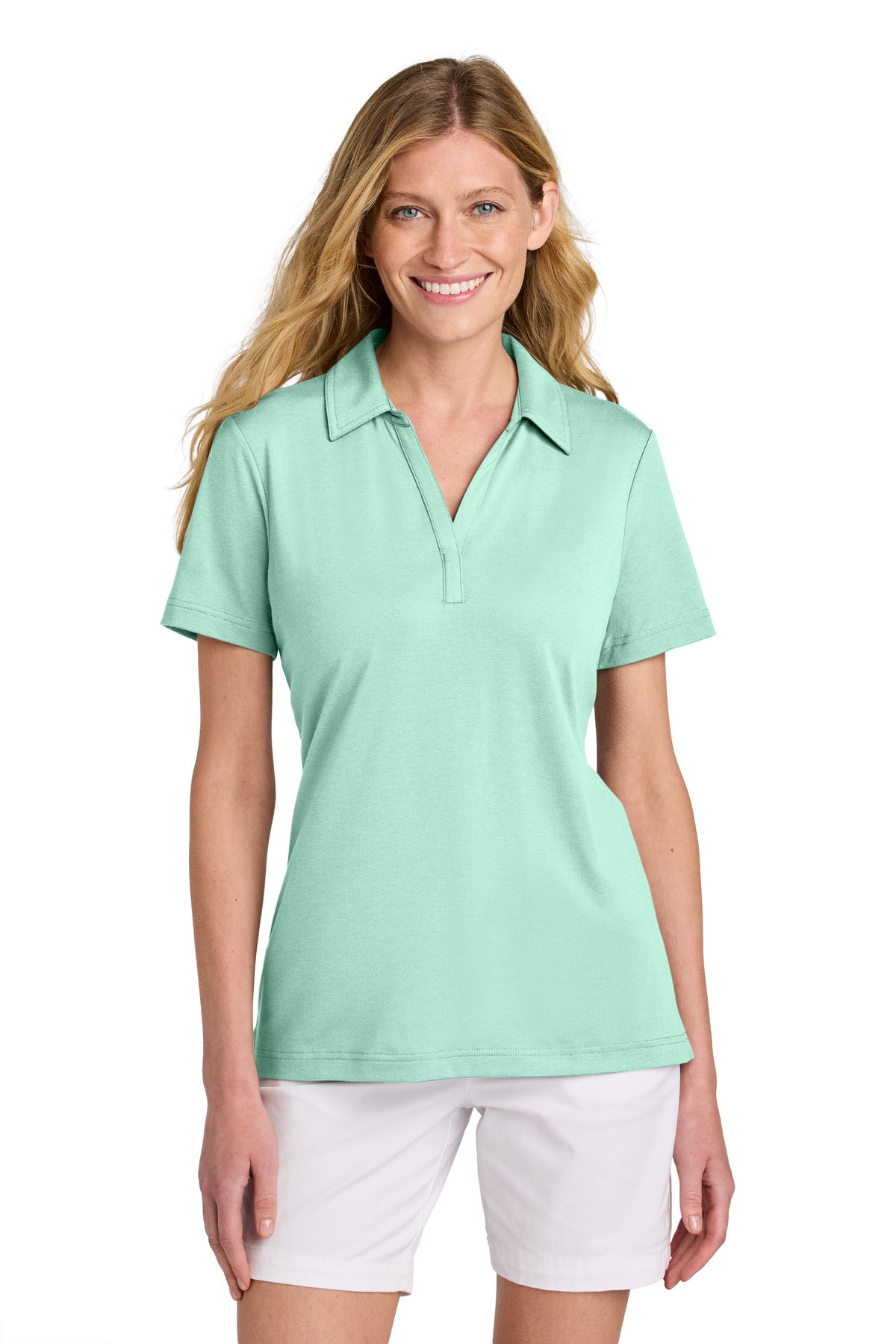 Custom logo TravisMathew Women's Glenview Solid Polo TM1LF071 in Mint